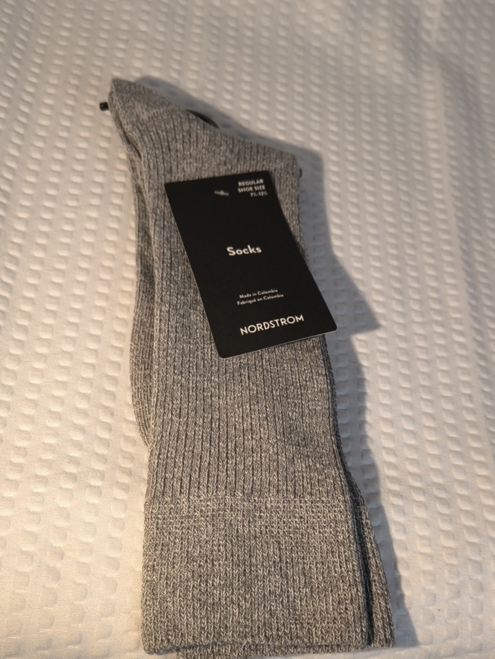 Nordstrom Men’s Light Gray Ribbed Casual Socks